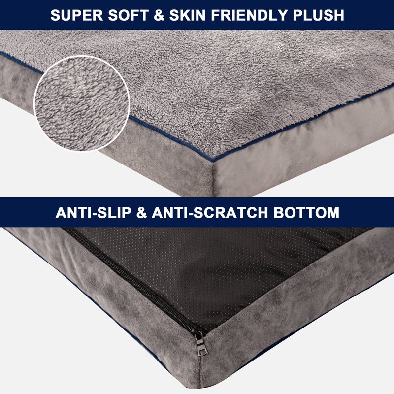 Bohrer Memory Foam Dog Bed, Medium (30" W x 21" D x 3" H)