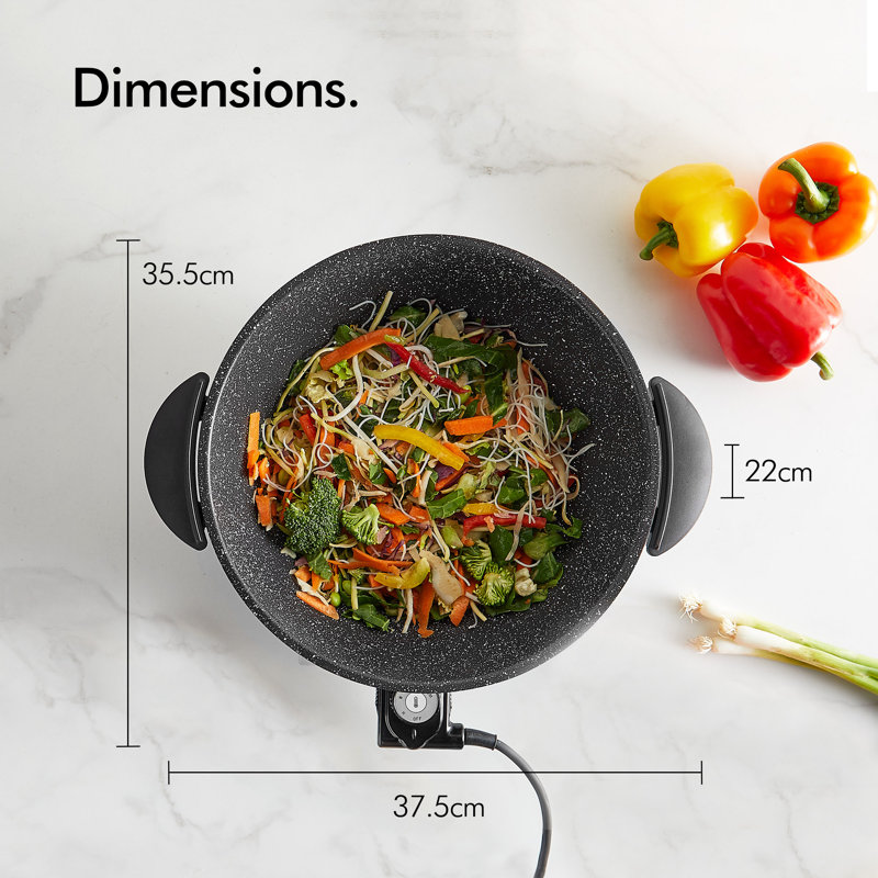 VonShef Non Stick Electric Wok with Lid