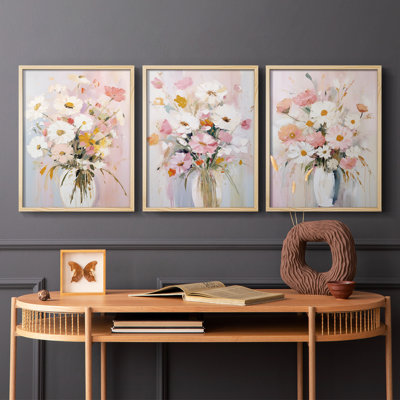 Étude florale, série CX III, ensemble de 3 estampes numériques, prêt à accrocher