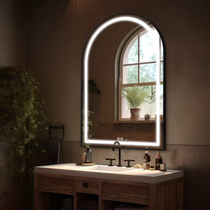 Miroir de salle de bain Brulotte, 38 po x 26 po, Noir, noir, noir, noir