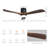 52" 3 - Blade Modern Ceiling Fan with LED Light and Remote Control Solid Wood Blades 3 Colors 6-Speed Reversible Motor Timer-1546645620-1546645622