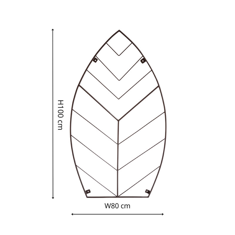 Outdoor Leaf Trellis Bronze H100cm W57cm