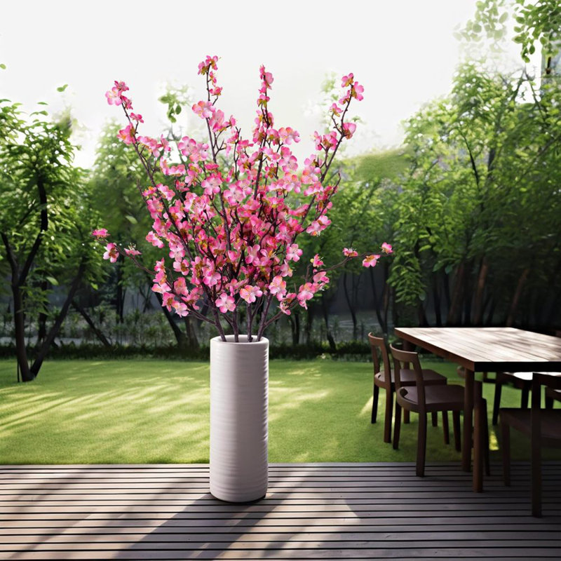 7 pièces décoratives en fausse fleur de cerisier, longues fleurs artificielles pour un grand vase, branches de cerisier en fleurs pour arrangements floraux, décorations de printemps de mariage