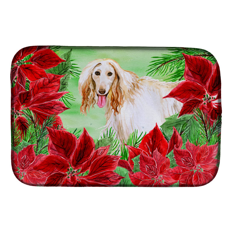 Tapis de séchage poinsettas hound afghan