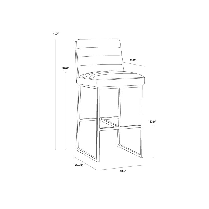 Spyros Upholstered Stool, Counter Stool (26" Seat Height), Black