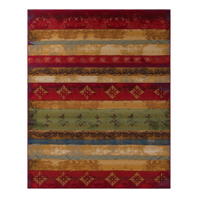 Merrimac Floral Red/Beige Indoor/Outdoor Area Rug