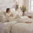 Beige Ruffle Duvet Cover Set King Size,Ruched Boho Bedding 3 Pieces Luxury Wrinkle Ruffle Comforter Cover Set,Breathable and Soft Microfiber Quilt Cover Set for All Seasons-123146394-123146400
