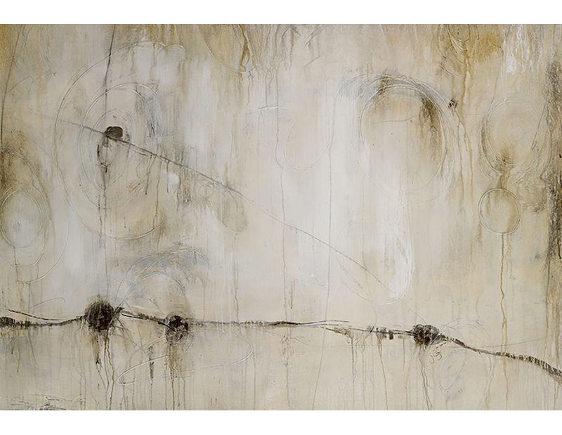 Blanc cassé - Peinture sur toile, H 24 po x l 35 po x P 1,5 po, Image au pinceau gel