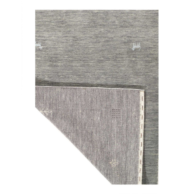 Wool Geometric Area Rug in Gray