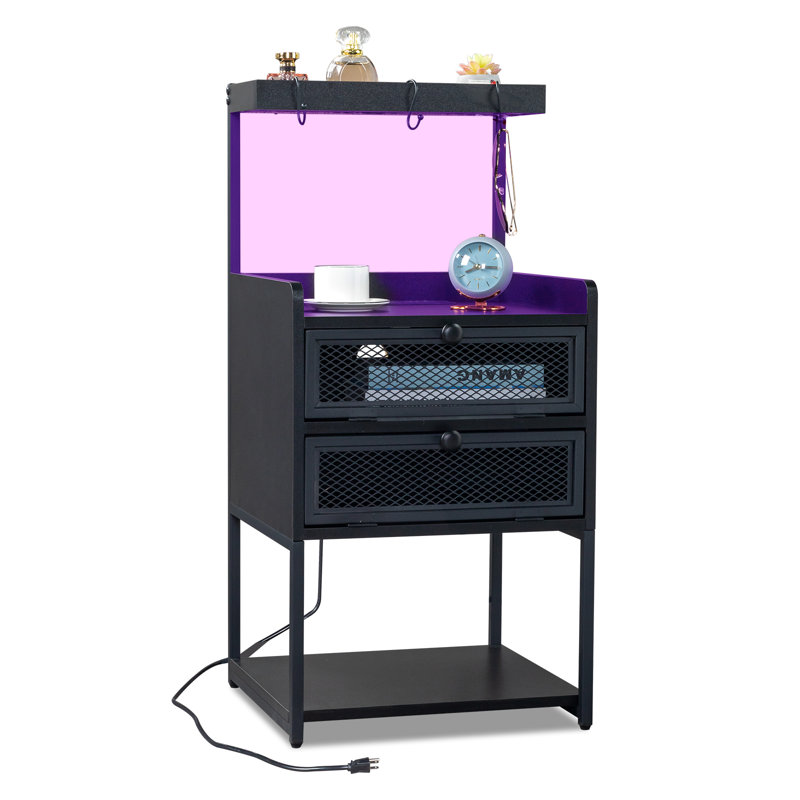 17'' W Particle Board Nightstand, Black