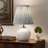 15" Table Lamp With Adjustable Shade For Bedrooms, Living Rooms, Or Reading Corners
