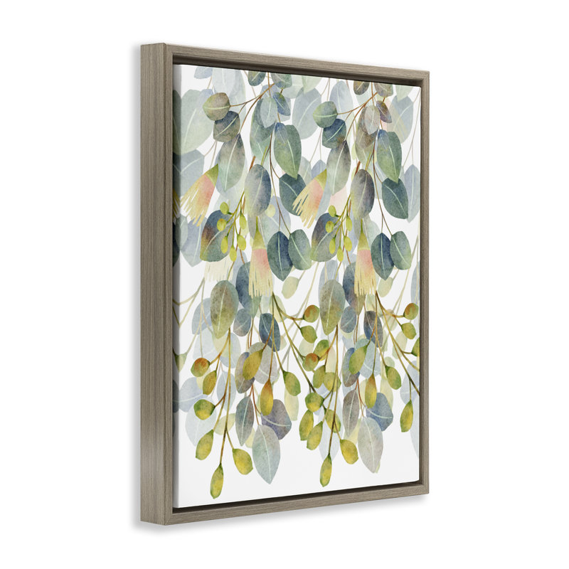 Cadre flottant suspendu Ivy Leaves, design par Marcus Prime, H 21 po x l 17 po, Cadre flottant orme Montalcino