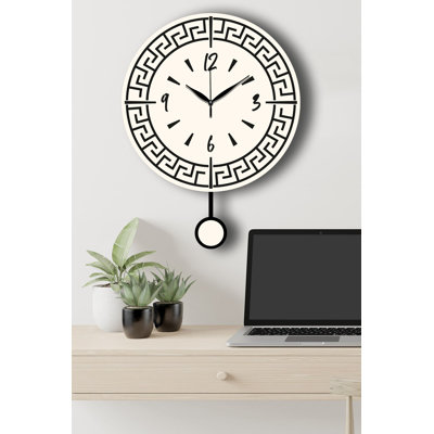 Horloge murale élégante Elegant, couleur crème, 15,4 po x 19,7 po | 100% panneau de fibres à densité moyenne, épaisseur: 0,14 pouce | Décoration élégante pour le salon, la chambre à coucher ou le bureau | Design moderne avec attrait intemporel