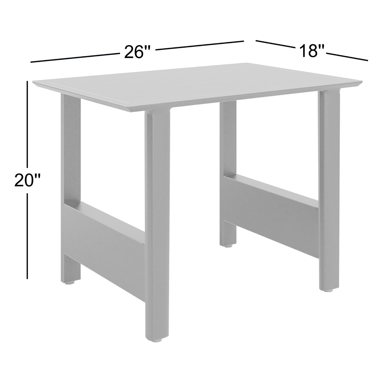 Everlee 26" Patio Side Table, Black