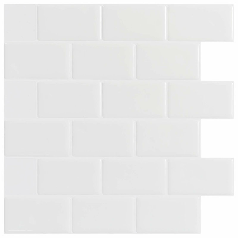 Kumail Plastic Peel and Stick Subway Tile