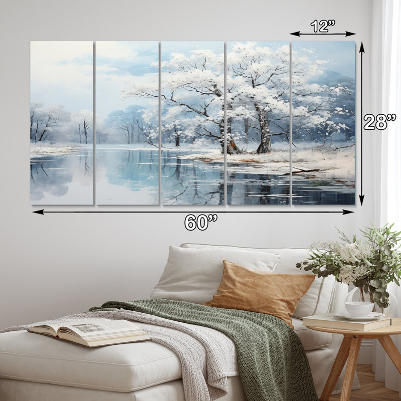 Winter Country Charm Landscape V - Impression sur toile de paysages - 5 panneaux égaux