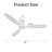 52 Inch Indoor Wooden Ceiling Fan With 3 Solid Wood Blades Remote Control Reversible DC Motor Without Light