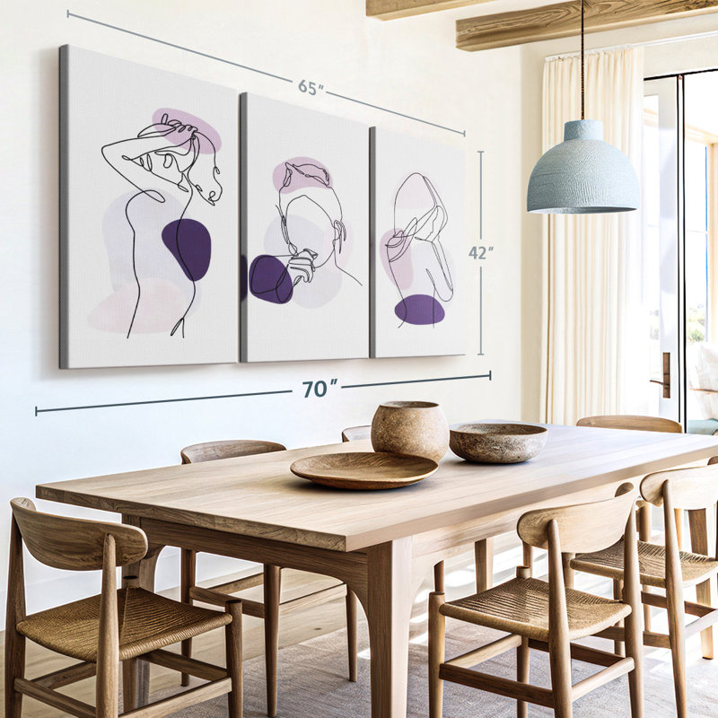 Amour «Women One Line Canvas Print» sur, H 42 po x l 65 po x P 1,25 po