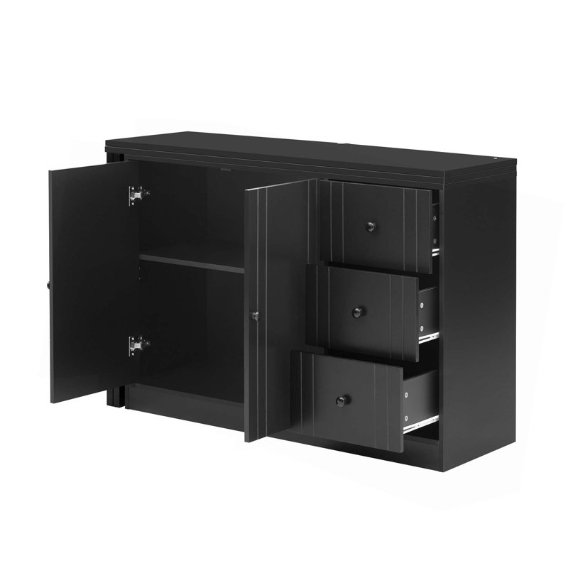 Innovative Sideboard that Effortlessly Converts into a Dining Table and Adjustable Pull-Out Top for Flexible Use,Suitable for Study,Entrance and Living Room