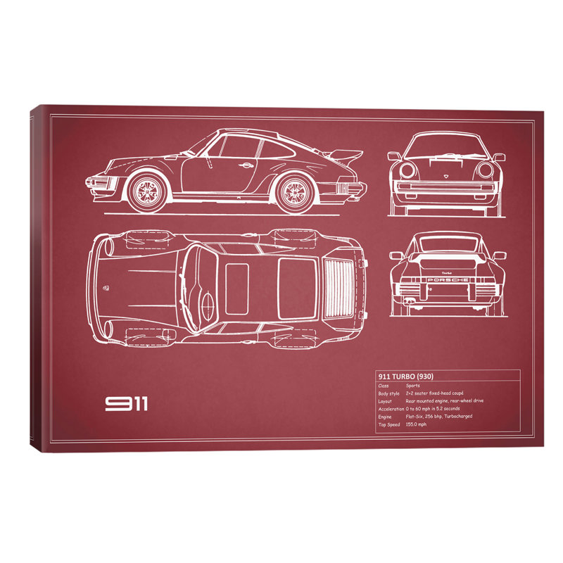 1977 Porsche 911 Turbo (930) by Mark Rogan - Wrapped Canvas Print, 152.5 cm H x 101.5 cm W
