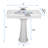 White Rectangular Pedestal Bathroom Sink with Overflow and 4 in. Centerset Holes