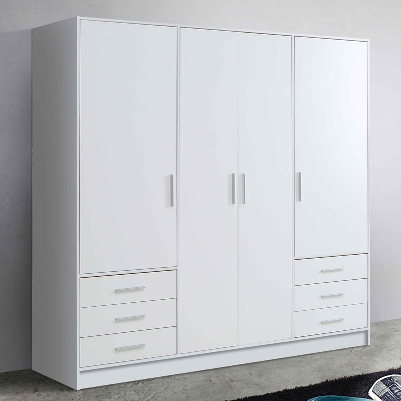 Ingram 4 Door Wardrobe, White Matt/White Matt