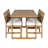 Farmhouse 5-Piece Outdoor Patio Dining Set with Adjustable Legs,Acacia Wood Dinning Set for 4,Suitable for Backyard, Garden, or Deck-128982076