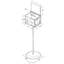 Extra Large Clear Lottery Box on Adjustable Pedestal Floor Stand w/ Pocket, Lock & Keys on Pedestal