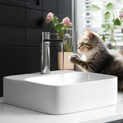 EMKE 435mm L x 395mm W Natural Ceramic Rectangular Sink