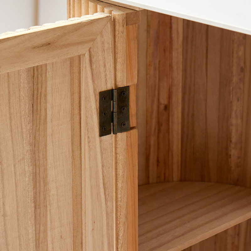 Console en bois naturel Friese, Blanc