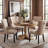5-Piece Dining Set Mid-Century Modern Round Wooden Table & Upholstered Chair Set For Home, Kitchen, Dining Room-1196634467-1196634468