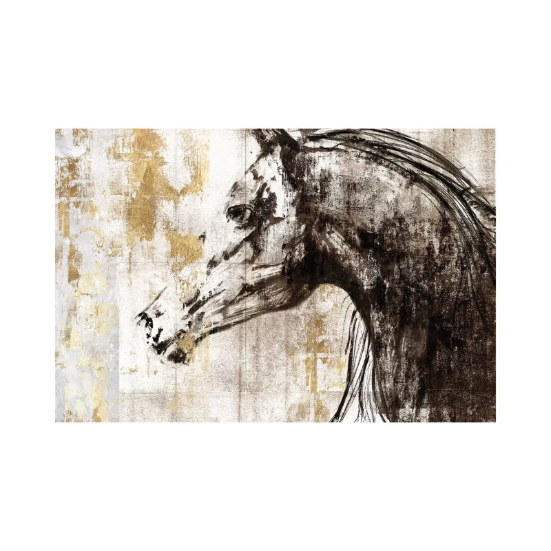 Equestrian Gold IV by PI Galerie - Wrapped Canvas Painting, 101.6 cm H x 66.04 cm W x 1.91 cm D