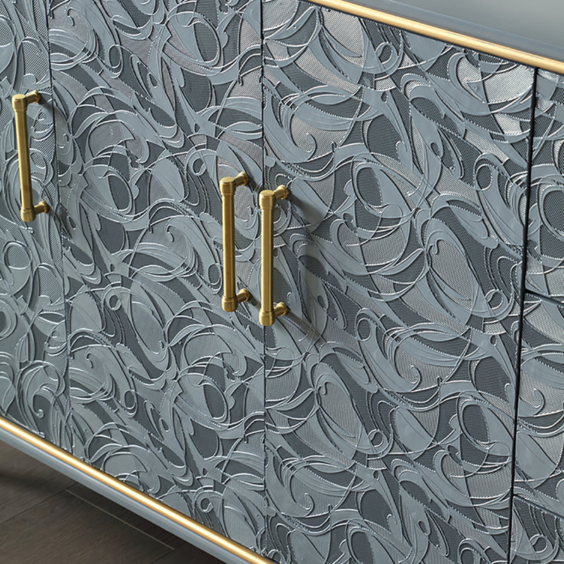 Buffet multifonctionnel simple et luxueux, Doré / gris clair