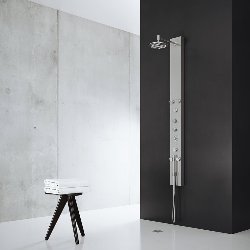 Dilana 67" H X 6" W EZDivert™ 6-Jet Shower System with Hand Shower Wand and Adjustable Shower Head