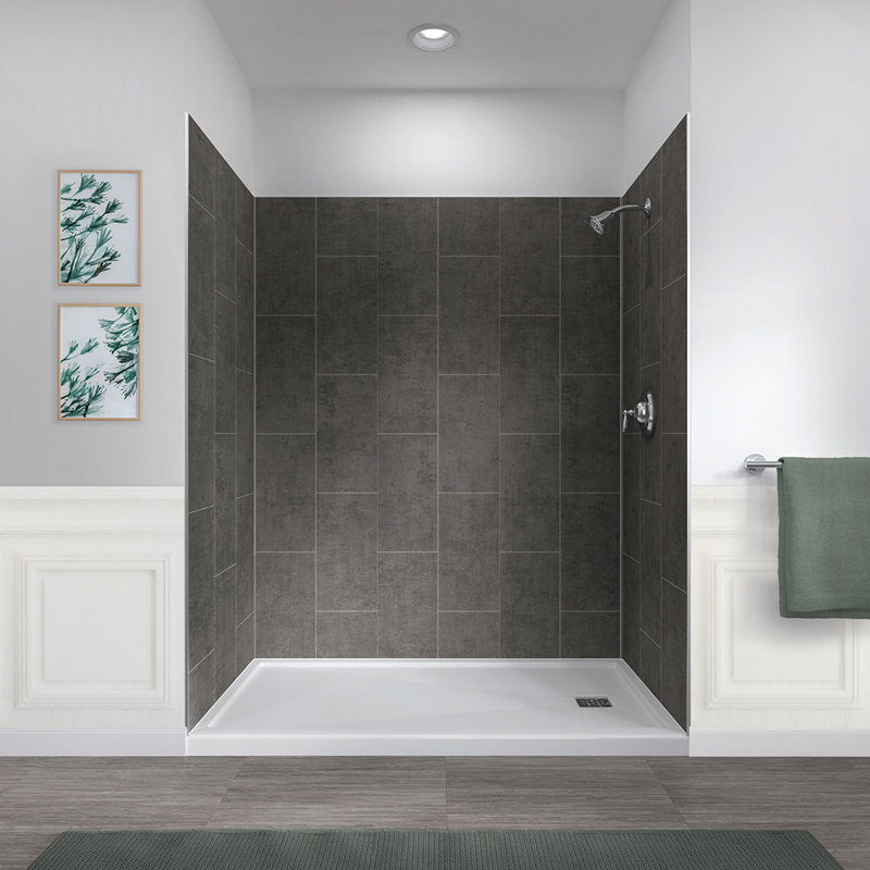 Slate 60'' x 32'' x 78'' Composite Shower Wall Kit