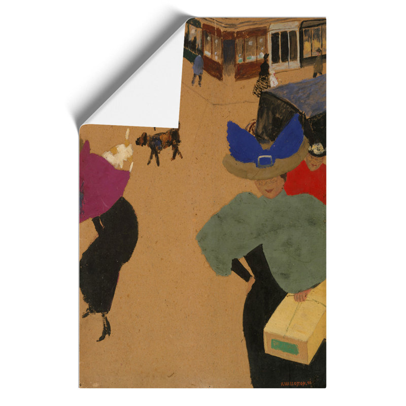 Street Scene In Paris by Felix Vallotton - No Frame Painting, 42cm H x 30cm W x 0.1cm D