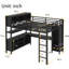 Lit mezzanine en métal avec garde-robe, bureau en L et rangement, grand lit, robuste pour enfants, adolescents et adultes-772927518