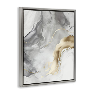 Art mural marbré gris et glam sur toile par Seven Trees Design