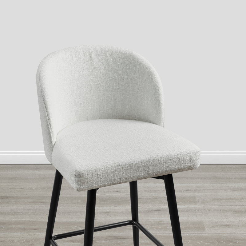 Tabouret de bar et de bar Benedit, Tabouret de comptoir (siège d'une hauteur de 27 p, Blanc, 3
