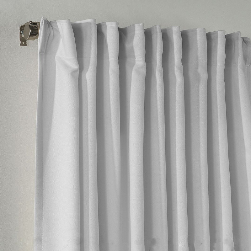 Blackout Thermal with Liner Extra Long & Extra Wide Decorative Curtain Single Panel, 140cm Width x 295cm Drop, Pure White