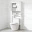 Armoire de rangement au-dessus de la toilette, organisateur de salle de bain autoportant à 3 niveaux avec tablette réglable et porte en bois, rangement peu encombrant pour la salle de bain, la salle de lavage et la salle de bain