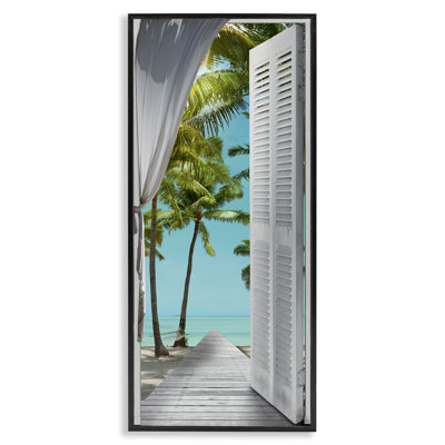 «Tropical Beach Villa View», estampe numérique encadrée par Reinders