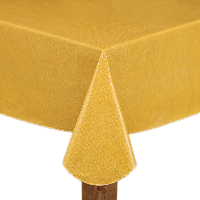 Chandley Café Deauville Scarlet Tablecloth, 60" W Round , Gold