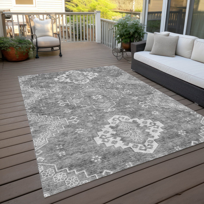  Tapis d'intérieur / extérieur lavable à la machine Malchow, Rectangle 5 pi x 7 pi 6 po