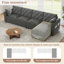 Modern Velvet L-Shaped Sectional Sofa with Reversible Storage Chaise, Tufted Back & Side Pockets-327546701