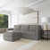 Flex 103'' Upholstered Modular Sofa with Storage Ottoman
