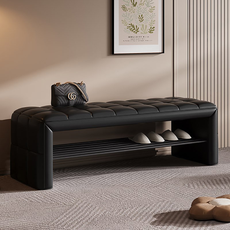 47.2in Shoe Storage Bench, Black