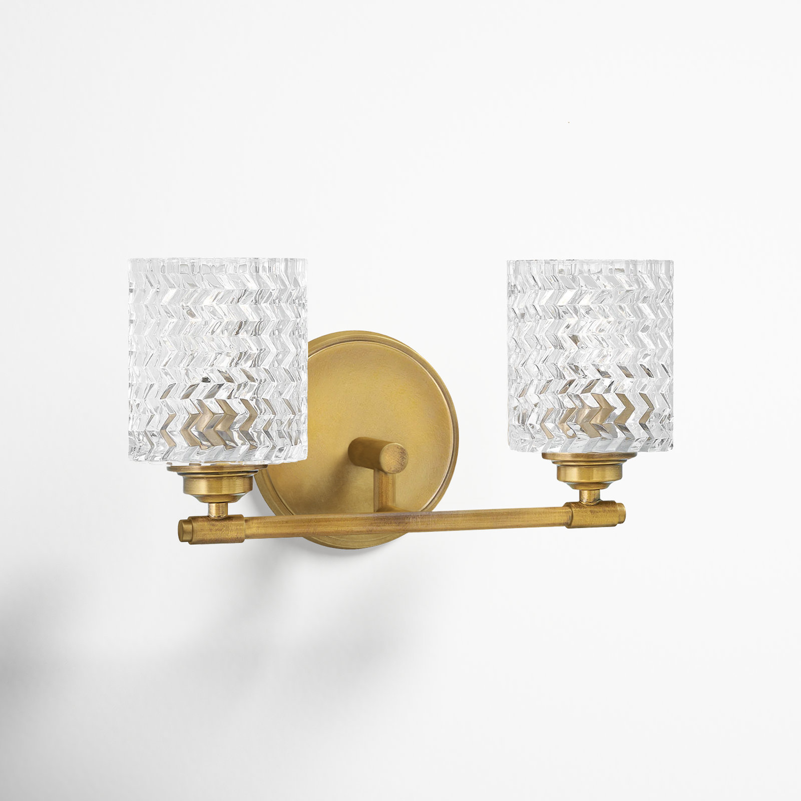 Shannon 2 Light Dimmable Vanity Light, Heritage Brass