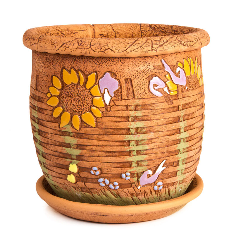 Advithi Handmade Pot Planter, 5.5" H x 5.9" W x 5.9" D