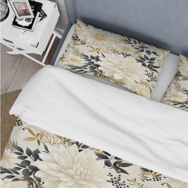 Ensemble de housse de couette Carnation Mandalas, Housse de couette simple + 1 taie décorative stan